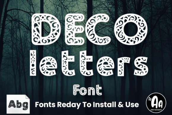Deco Letters Font: Elegant Laser-Cut Display Typeface