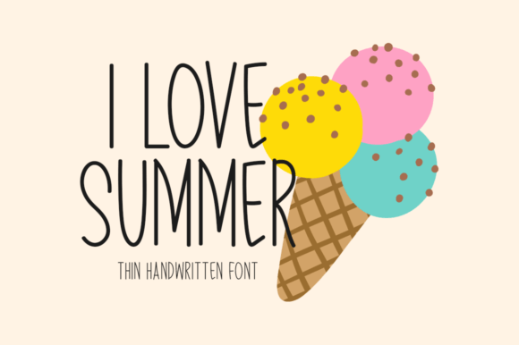 I Love Summer Handwritten Font for Editorial Design