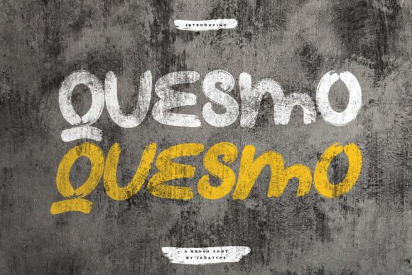 Quesmo: A Bold Brush Display Font for Editorial Impact