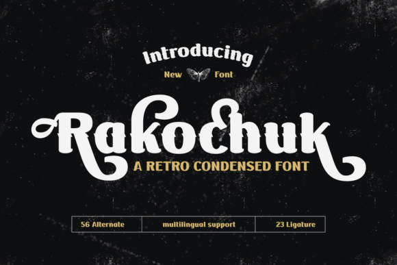 Rakochuk: A Vintage Display Font with Classic Condensed Charm