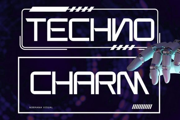 Techno Charm Font: Futuristic Display Fonts for Makers